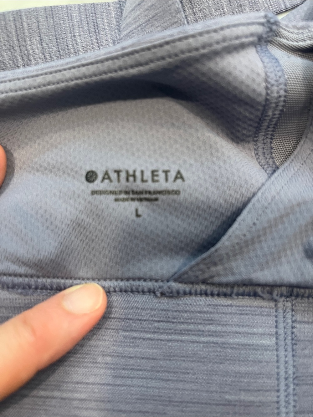 Athleta Light Purple/Gray Strappy Seamless Longline Sports Bra - Picture 3 of 7
